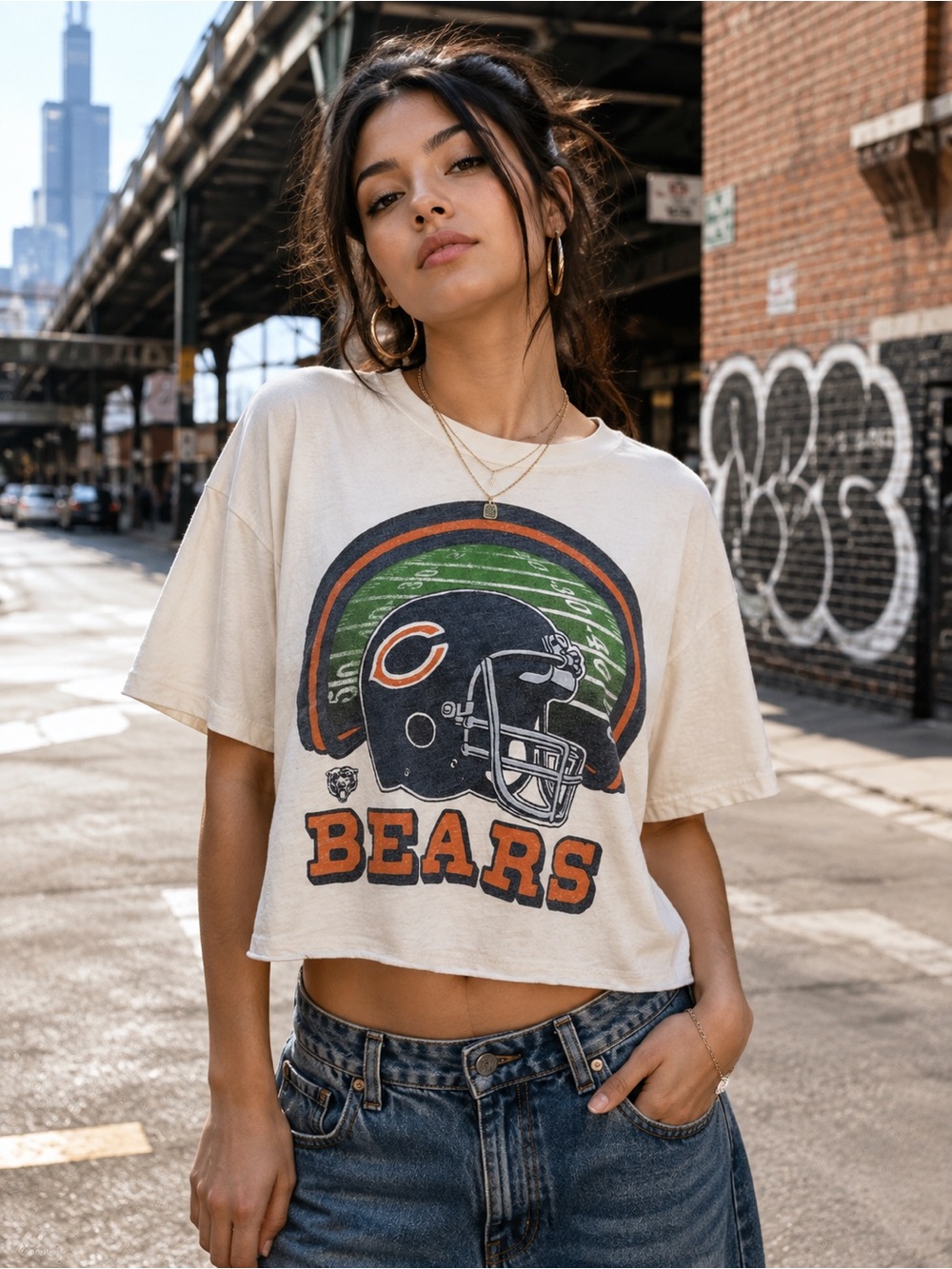 Junk Food x VS PINK Chicago Bears Graphic Tee – Game Day Streetwear